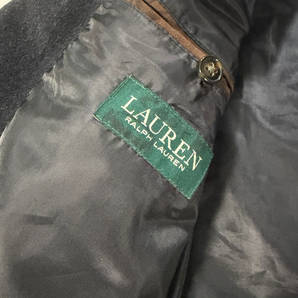 Lauren Ralph Lauren Mens 42R Wool Blend Car Coat Charcoal Grey Button Overcoat - Picture 4 of 10